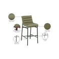 thumbnail image 2 of Meridian Furniture Burke Olive Green Vegan Leather Bar Stool, 2 of 9