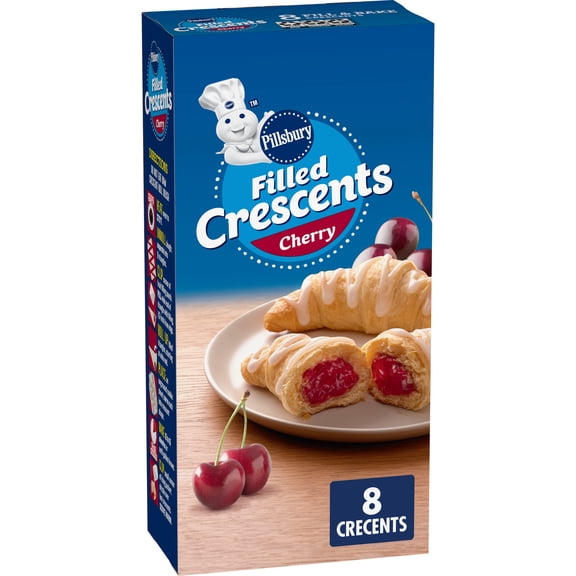 Pillsbury Filled Crescents, with Cherry Filling and Icing, 8 Ct, 13.51 oz