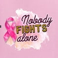 thumbnail image 2 of Nobody Fights Alone Watercolor Sparkles Breast Cancer Awareness Womens Graphic T-Shirt, Light Pink, Small, 2 of 5