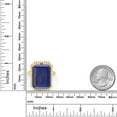 thumbnail image 4 of Gem Stone King 14.50 Ct Emerald Cut Blue Lapis 18K Yellow Gold Plated Silver Ring, 4 of 4