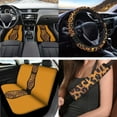 thumbnail image 2 of Jeiento Leopard Print Automotive Seat Cover Set Car Floor Mat Steering Wheel Cover Center Console Armrest Pad Safety Belt Pad Cup Coasters Keychains Lipstick Holder 17 PCS Car Accessory Decor, 2 of 7