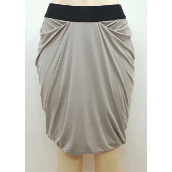 Rachel Roy Elastic Waist Draped Modal Skirt Grey Women's Large