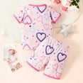 thumbnail image 6 of Girls Pajama Sets Valentines Pjs Short Sleeve Heart Crewneck Sleep Top Girl Pajamas Size 7-8 Years, 6 of 9