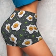 thumbnail image 4 of Balery Cute Poached Eggs Printed Workout Shorts for Women Seamless Scrunch Short Gym Yoga Running Sport Active Exercise Fitness Shorts-Medium, 4 of 8