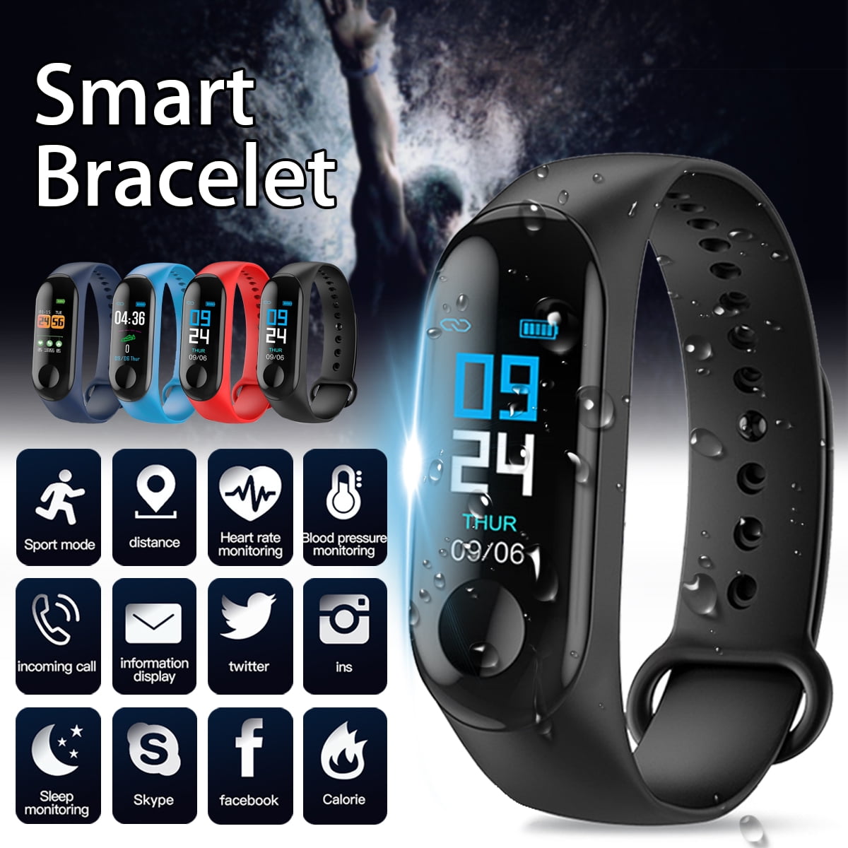 smart bracelet sport blood pressure heart rate monitor manual