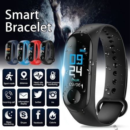 Smart Bracelet Activity Fitness Tracker with Pedometer Calorie Sleep Monitor Call/SMS Reminder Sedentary Reminder Blood Pressure Heart Rate Smart Watch for iPhone & (Best Iphone Sleep Tracker)