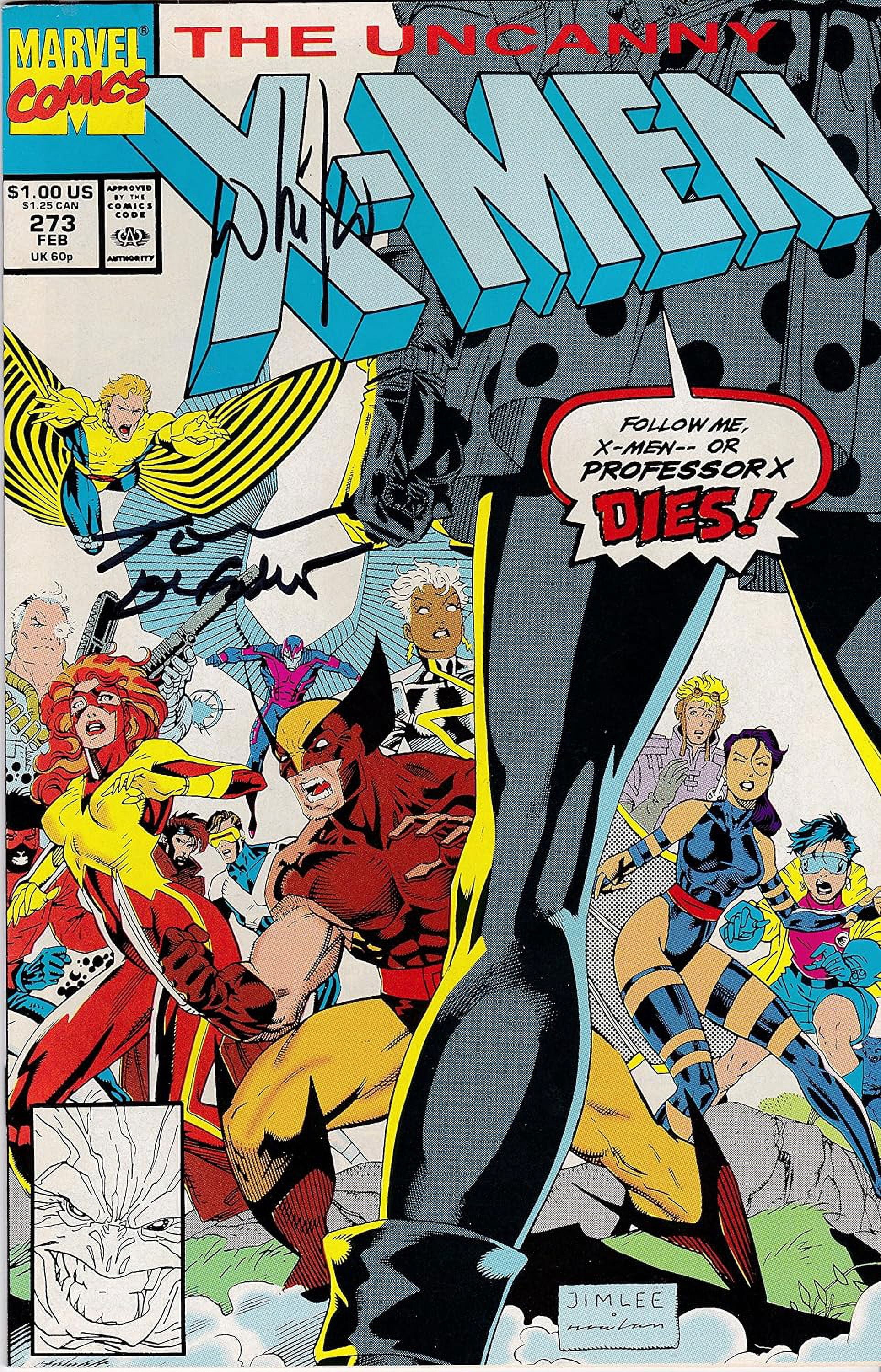 X-Men #273 NM Signed Tom Defalco and Whilce Portacio