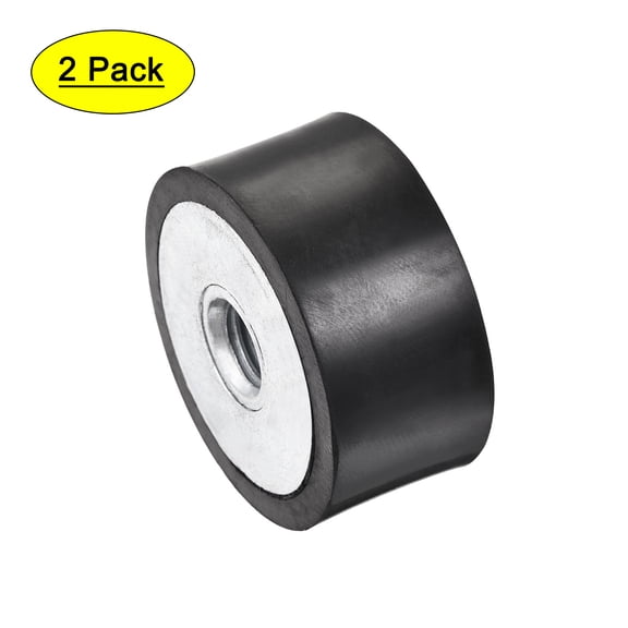 M10 D40mmxH20mm Female/Female Rubber Mounts Zinc Plating 2Pack