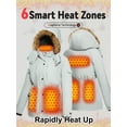 thumbnail image 3 of Fuklindy Graphene Heated Jacket for Women with Battery, 12V Fast Charge 18400mAh Large Capacity Winter Outdoor Lightweight Heating Jackets White, 3 of 5