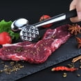 thumbnail image 4 of Ablandador de carne multifuncional, mazo ergonómico de acero inoxidable de doble cara, resistente con agarre cómodo de goma, ideal para una limpieza fácil y para realizar múltiples tareas en la cocina, 4 of 5