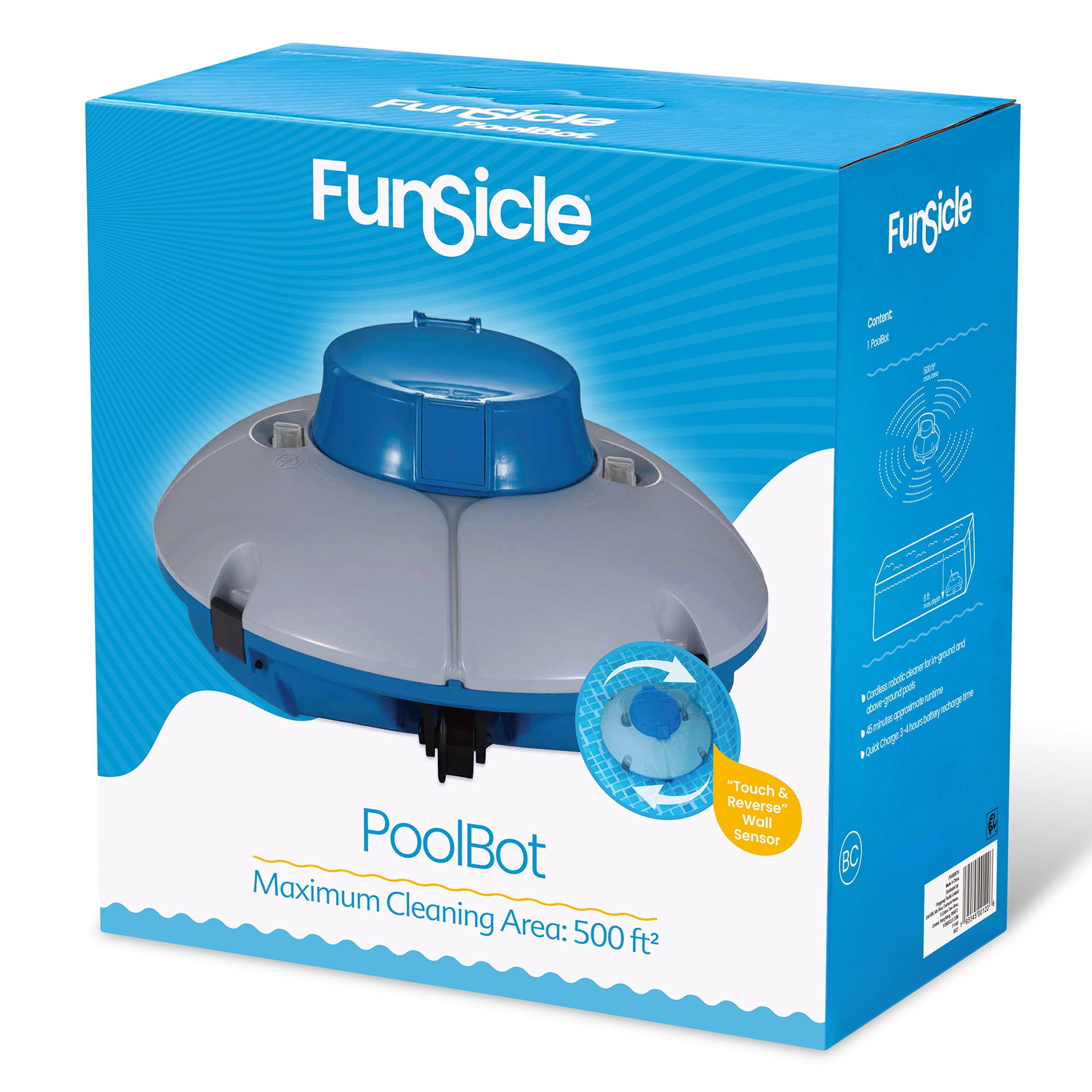 Funsicle PoolBot Robotic Pool Cleaner, for Above Ground & in-Ground Pool Use, Adult