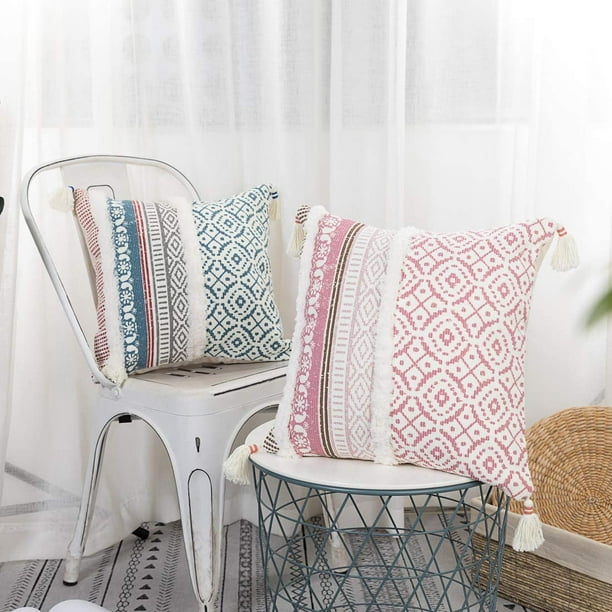 Pink and grey decorative pillows hotsell