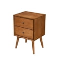 thumbnail image 2 of Alpine Furniture Flynn Mid Century 2 Drawer Wood Nightstand in Chestnut, 2 of 6