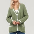thumbnail image 4 of Kilaqueen Cardigan Sweaters for Women Long Sleeve Button Up V Neck Knit Sweater with Pockets Loose Trendy Casual Cardigan Sweater, 4 of 5