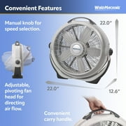 Lasko Wind Machine 20 Pivoting Floor Fan with 3 Speeds, Gray, A20301