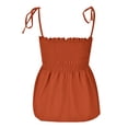 thumbnail image 3 of Pxiakgy Women's Tie Shoulder Frill Shirred Ruffle Hem Sleeveless Strappy Cami Blouse Ruffle Tank Tops for Women Summer Square Neck Peplum Top Womens Tank Tops Summer Tank Tops for Women Coffee L, 3 of 6