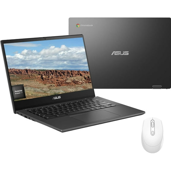 ASUS Chromebook CM1402 14" Student Laptop, MediaTek Kompanio 520, MediaTek Integrated Graphics, 4 GB Memory, 64 GB eMMC, Chrome OS