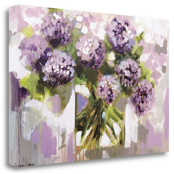 34" x 23" Blush Hydrangea by Amanda J. Brooks Print on Canvas Fabric Multi-Color