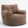 thumbnail image 5 of Soft Teddy Fabric Bean Bag Chair Filled With Memory Sponge, Classic Bean Bag Couch for Reading/Gaming/Resting, Lazy Sofa for Adults, Coffee, 5 of 9
