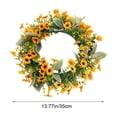 thumbnail image 3 of Spring Artificial Imitation Real And Fake Flower Rings Eucalyptuss Leaves Daisys Decorative Flowers Home Door Hanging Green Leafy Grass Rings, 3 of 6