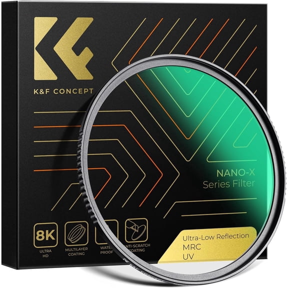 K&F CONCEPT 49mm Ultra-Low Reflectivity MCUV Lens Protection Filter 28 Multi-Layer Coatings Ultra-Slim HD Waterproof Scratch Resistant Lens UV Filter (Nano-X Series)