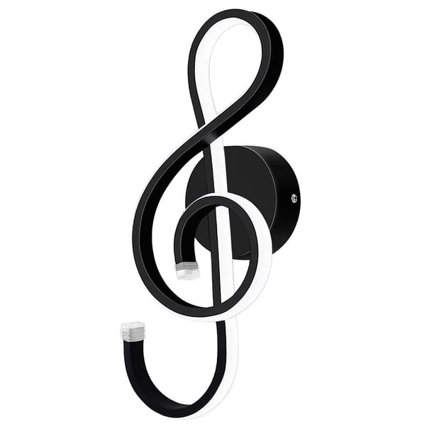 Lámpara De Pared Lámpara de pared con nota musical LED Luz de noche en espiral junto a la cama (luz blanca) (negro) Tmvgtek Para estrenar
