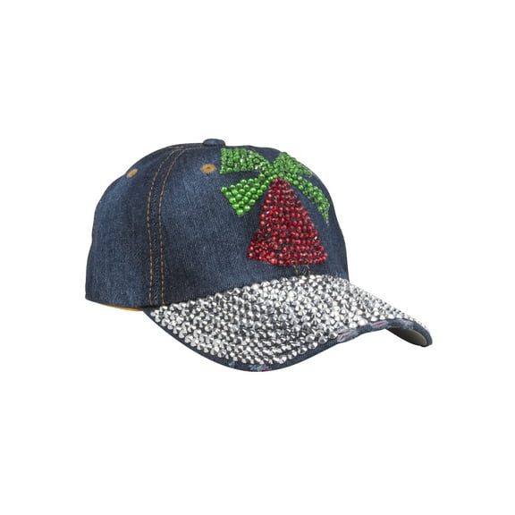 Top Headwear Studded Christmas Bell Denim Baseball Cap