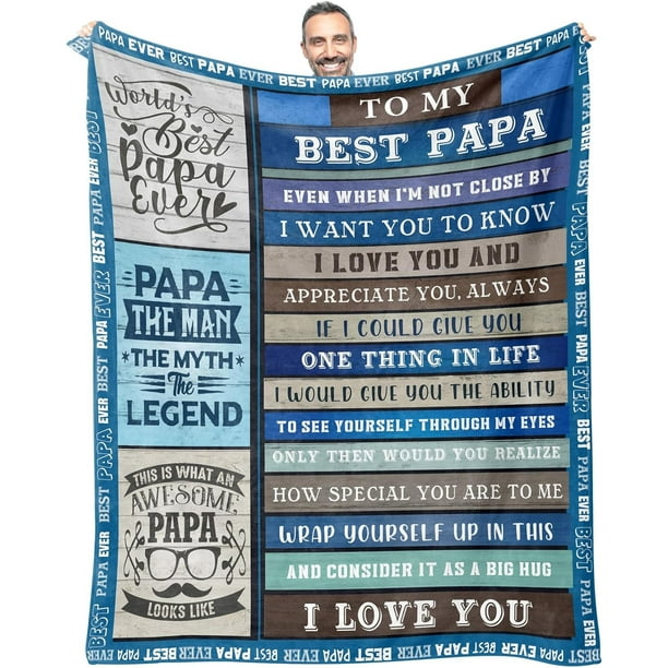 LHSHID Grandpa from Granddaughter Birthday Gifts for Grandpa Who Wants Nothing to My Grandpa Soft Throw Vivid Color Blanket Christmas Bday Present for Father from Grandson 40x50in