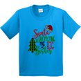 thumbnail image 3 of Inktastic Santa is Promoting Me to Big Sister Green Plaid Tree Youth T-Shirt, 3 of 5