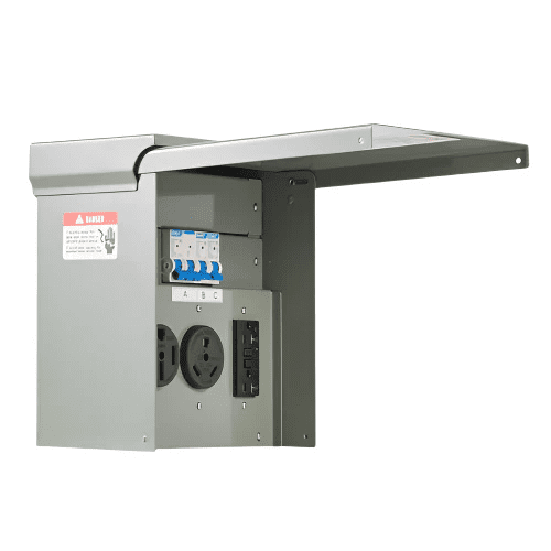 20/30/50Amp Temporary Power Outlet Box RV Electrical Panel