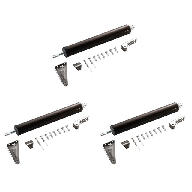 3X Cierrapuertas Simple, Amortiguador Hidráulico Neumático Silencioso, Automático de Puertas para el Hogar, Artefacto, Herrajes para Muebles, Marrón