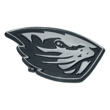 Elektroplate Officially Licensed Oregon State Beaver Shiny Silver Chrome Metal Auto Emblem