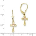 thumbnail image 2 of Primal Gold 14 Karat Two-Tone Heart on Cross Leverback Earrings, 2 of 4