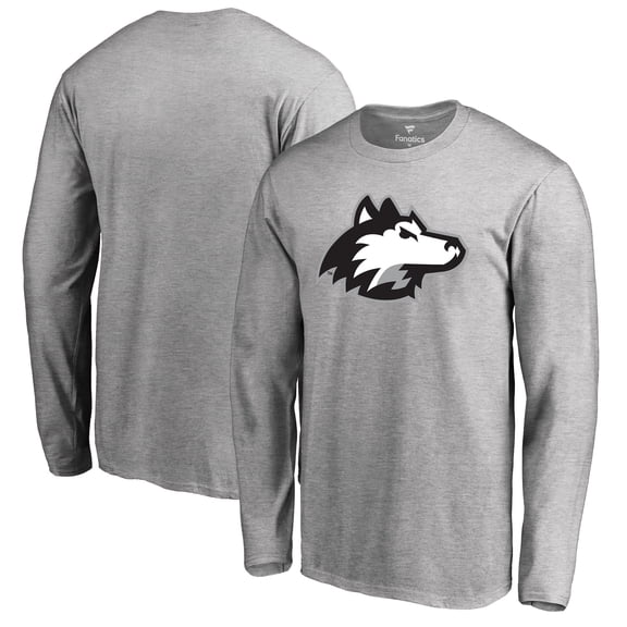 Men's Ash Northern Illinois Huskies Primary Logo Long Sleeve T-Shirt