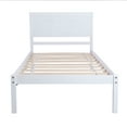 thumbnail image 3 of PAPROOS Twin Bed Frame, Modern Wood Platform Bed with Headboard and Strong Wooden Slats, Twin Size Bed Frame for Kids Boys Girls Teens, No Box Spring Needed, White, 3 of 10
