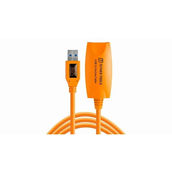Tether Tools Tetherpro Usb 3.0 A Usb Hembra Cable De Extensión Activo | Para Una Transferencia Rápida Entre La Cámara Y La Computadora | Naranja De Alta Visibilidad | 16 Pies (5 M)