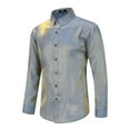 thumbnail image 3 of Cloudstyle Men's Casual Solid Long Sleeve Shirt - Relaxed Fit, Soft Fabric for Everyday Wear, 3 of 8