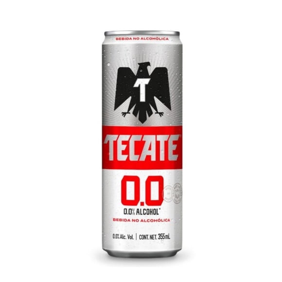 Cerveza clara Tecate sin alcohol 355 ml