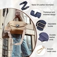 thumbnail image 3 of Correas de bolso de reemplazo cruzadas Uxcell, correa de hombro ancha ajustable con extremos de cuero para bolso de mano, bolsa de lona, azul (hebilla de oro claro), 3 of 7
