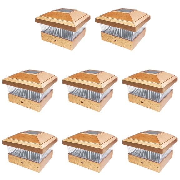iGlow Weather-Resistant Deck Lights PVC Copper, 8 Pack