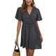 thumbnail image 4 of Sunloudy Vestido casual de manga corta para mujer, a la moda, estampado de puntos, cuello en V, cintura alta, vestido de gasa Sunloudy S M L XL, 4 of 8
