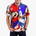 thumbnail image 2 of Lsque Mario Pattern Golf Shirts for Men Dry Fit Print Moisture Wicking Performance Short Sleeve Polo Shirt-Medium, 2 of 7
