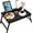Black, variant on Bed Tray Table with Folding Legs, Bamboo Breakfast Food Tray with Media Slot, Use As Platter, Laptop Desk, Snack, TV Tray Kitchen Serving Tray (Bamboo Extra-Large Size)