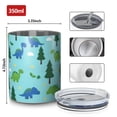 thumbnail image 4 of 12oz Coffee Tumblers Light Blue Dinosaurs Forest Pattern Stainless Steel Vacuum Insulated Travel Tumbler Coffee Cups Mug with Lid and Straw with Cleaning Brush for Cold & Hot Drinks, 4 of 5