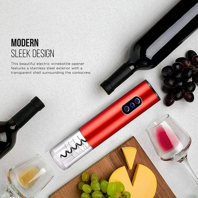 HOTO Electric Wine Opener, Battery Operated Wine Bottle Opener, Foil  Cutter, Uncorks +170 Bottles, 10s Instant Opening, Lightweight Body,  Automatic