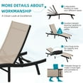 thumbnail image 5 of AECOJOY Outdoor Lounge Chair with Adjustable Positions, Aluminum Chaise Lounge Outdoor for Pool, Garden, Beach, Beige 2 PCS, 5 of 9