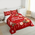 thumbnail image 3 of Manfei Xmas Dessert Biscuit Bedding Comforter Set,Merry Christmas Twin Comforter Sets,Kawaii Candy Cane Bedding Set,Ultra Soft Home Decor Reversible,2pcs, 3 of 8
