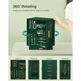 thumbnail image 4 of 360° Rotating Jewelry Box with Glass Window and 5 Drawers Jewelry Storage Case Organizer Gift for Women Forest Green, 4 of 6
