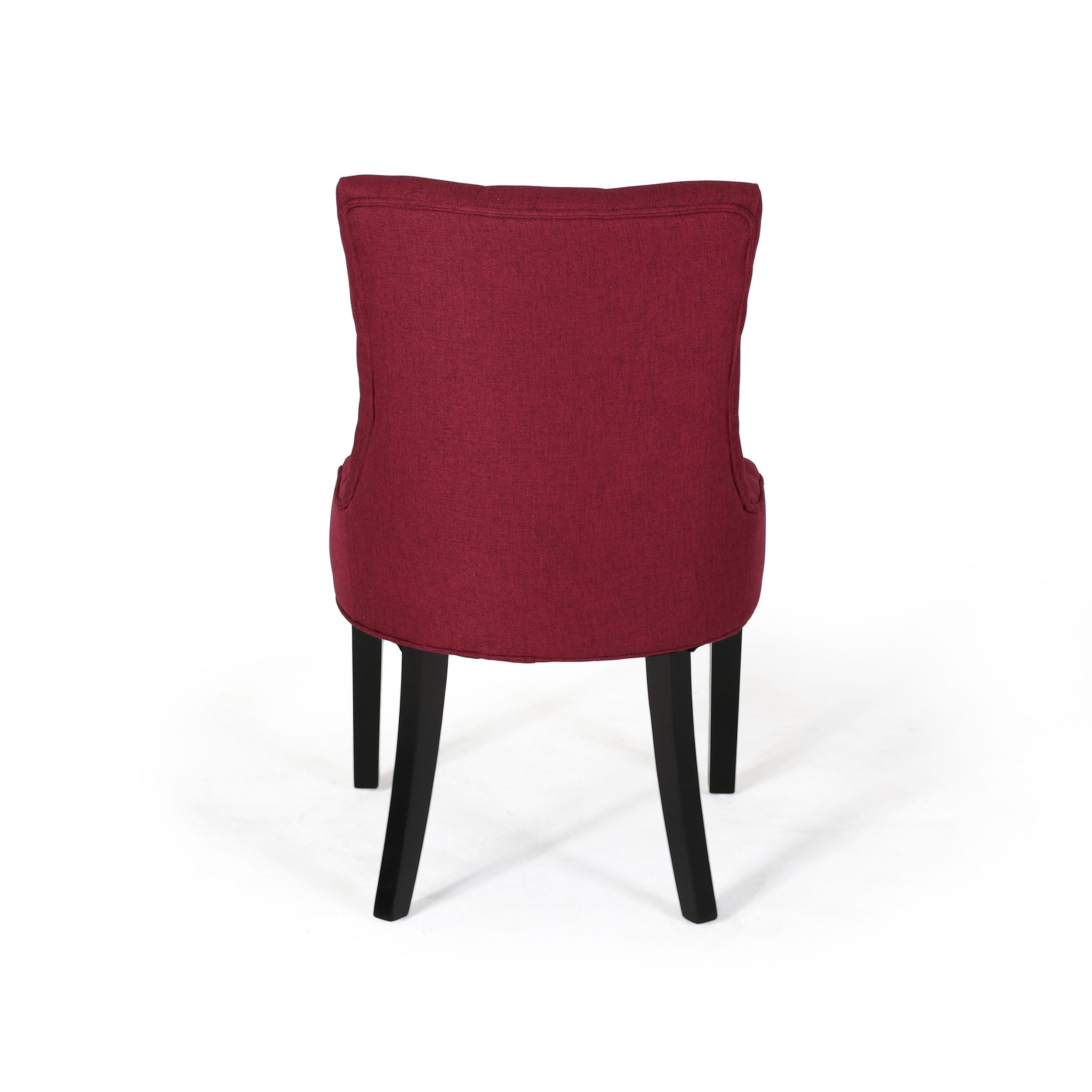 Noble House Byron Fabric Dining Chairs, Set of 2, Deep Red, Dark Brown