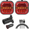 thumbnail image 4 of 2025 New Trailer Lights Kit, Wireless Trailer Lights for Towing, LED Rear Tail Lights Dynamic Stop Brake Indicator Lamp Trailer Truck, Utility Boat Trailer LED Submersible Kit (Light Guide Type), 4 of 8